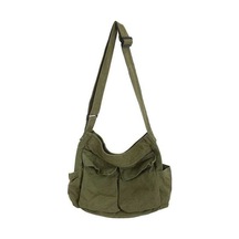 Luckydog Unisex Geniş Tek Askılı Bez Çanta - Yeşil Yeşil Yeşil