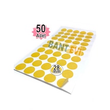 Yuvarlak Kesim Filmik Çift Taraflı Bant 50adet 28mm Şeffaf Diecut