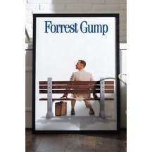 Forrest Gump Siyah Ahşap Çerçeveli Poster, Dekoratif Film Duvar Tablosu