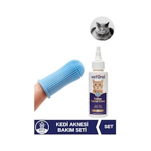 Kedi Akne Bakım Set Çene Aknesi Çene Yarası Siyah Nokta Silikon Yumuşak 360 Bpa'sız Parmak Fırça