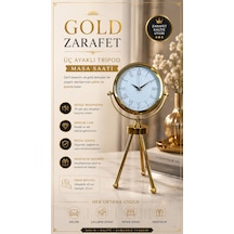Saray Zarafeti Gold Tripod Üç Ayaklı Metal Masa Saati