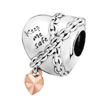 Fubena Kalp Zinciri Charm Gümüş
