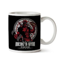Deadpool Mercs Gym No Pain No Gain İki Tarafı Baskılı Kupa Bardak Çok Renkli