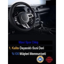 Mercedes İle Uyumlu A İçin Süper Deri Direksiyon Kılıfı, Dikmeli Mavi Spor Dikişli Diğer