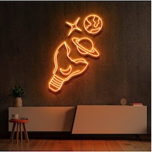 Işığındaki Galaksiler Neon Tabela Turuncu