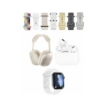 Karler Bass K32 Kombo 7 Adet Akıllı Saat Kordonu + Airpods Kulaklık + Kafa Üstü Kablosuz Kulaklık Set