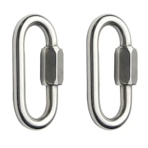 2'li Somunlu Karabina. 4mm. Paslanmaz Krom 304 Kalite