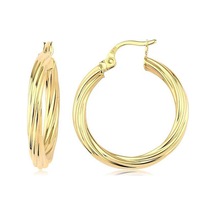 Burma Altın Halka Küpe Çapı:2.8cm Sarı Altın