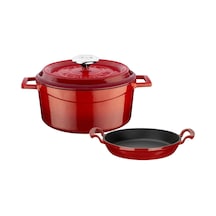 Lava Yuvarlak Döküm 24cm Trendy Serisi Tencere & Döküm 20cm Sahan Set - Şef Standartlarında Premium Set Diğer