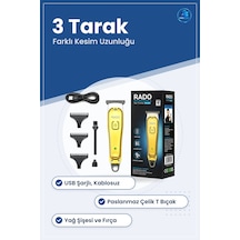 Saç Sakal Kesme Makinesi Usb Şarjlı T Bu00ffıçak Metal Kaplama 3