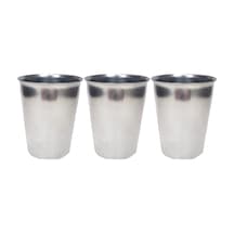 3 Adet Paslanmaz Çelik Krom Bardak 9 X 7,5 X 5,5cm Çok Renkli