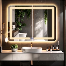 Linea Günışığı Kumlamalı Lavabo & Banyo Aynası Dokunmatik Sensörlü 70 X 45