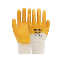 Beybi Kn-350 Sarı Nitril Kaplı Koruyucu 10" 1 Çift Iş Eldiveni