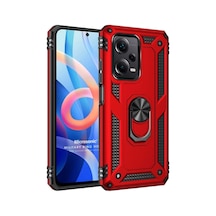 Pro 5g Kılıf Military Ring Holder Kırmızı 12 Pro 5g İle Uyumlu Kılıf - Kırmızı Diğer