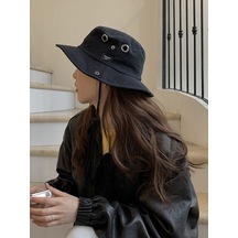 Bba Açık Seyahat Dağcılık Güneş Koruma Şapkası Harfler Siyah
