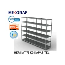 Mekoraf Mekoraf 31 X 93 7 Katlı 2.5 Metre Duble 3 Ünite Çelik Raf
