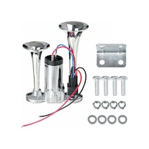 12v Araç Elektrikli Korna İçin 600db Güçlü Ses Çift Tüp Metal Araba Kornası
