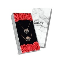 Glorria Gümüş Hayat Ağacı Kolye, Bileklik, Çiçekli Hediye Seti - Glorria Gümüş Hayat Ağacı Kolye, Bileklik, Çiçekli Hediye Seti -
