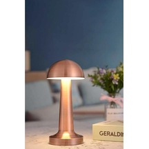 Mantar Dokunmatik Şarjlı Masa Lambası Rose Renk 23 Cm Bronz