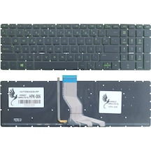 HP Uyumlu 15-ab202nt N9S99EA, 15-au107nt X9Z15EA Klavye Işıklı (Yeşil)