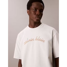 Calvin Klein Erkek Marka Logolu Organik Pamuklu Günlük Kullanıma Uygun 1krem1 T-shirt Lv04rc225g 6qh