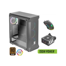 Green Z5 Surena Argb Gaming Bilgisayar Kasası 4 120mm Fan + Kumanda 700w 80+ Bronze Psu Dahil + Mouse