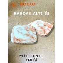 2 Li Beton Bardak Altlığı Betonun Şıklığı El Emeğinin Değeri Kahverengi Kahverengi