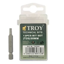 Troy 22241 Torx Bits Uç Seti T20X50Mm. 12 Adet