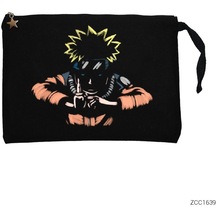 Naruto Uzumaki Siyah Clutch Astarlı Cüzdan / El Çantası