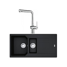 Franke Urban UBG 651-100 Nero Granit Eviye Active Plus Doccia 2.0 Krom Batarya Seti