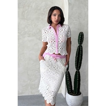 Verymoda Kot Detaylı Dantel Gömlek D2795 Ham Pembe