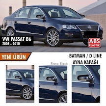 Sts Oto Aksesuar Passat B6 2005-2010 Uyumlu Batman Yarasa Ayna Kapağı Piano Black Abs Plastik (01)