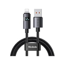 Ca-6490 Usb-a - Yatay Led Ekranli Aydinlatma Kablosu Siyah
