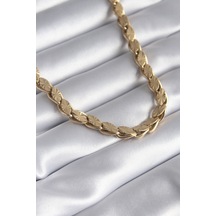 Ezoconcept 316l Çelik Gold Renk Lazer Kesim Arpa Zincir Model Kadın Kolye Çok Renkli