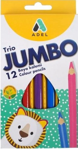 Adel Jumbo Kuru Boya Kalemi 12 Renk Diğer