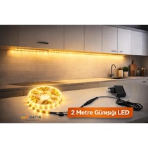 Mutfak Tezgah Üstü Için 2 M Günışığı Şerit Led12v Adaptör Tak Çalıştır Aç Kapa Anahtar
