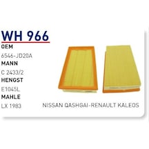 WUNDER WH966 HAVA FİLTRESİ - RENAULT KALEOS 2,0 DCİ