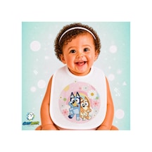 Bluey Keten Bebek Mama Önlüğü Yumuşak - Emici - Yıkanabilir - Özel Tasarım P017 Çok Renkli