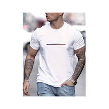 Caddemia Yaz Gevşek Fit Baskılı Tişört Tops Moda Yüksek Kalite Kısa Kollu Gevşek Spo Beyaz 2XL