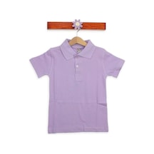 Lila Unisex Çocuk Polo Yaka T-Shirt Lila
