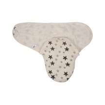 Sevi Bebe Organik Müslin Bebe Kundağı Art-306 Gri Yıldız Gri