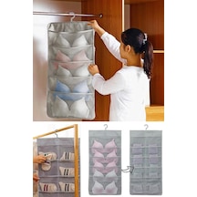 15 Cepli Dolap Içi Iki Taraflı Iç Çamaşırı Organizeri Kumaş 75 X 40 Gri Tr Diğer