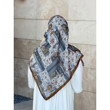 Qalortex Scarf Pamuklu Piraye Desen Eşarp - Pas