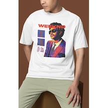 The Weeknd After Hours Rapper Baskılı Unisex Oversize Şarkıcı Tiş Beyaz