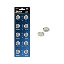 Orbus Ag3 Lr41 1.5v Alkalin Düğme Pil - 1 Paket 10 Pil