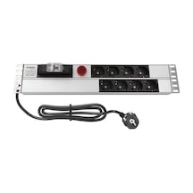 Amp Connect 19" 2u 8'li Schuko Sigortalı Volt/amper Gösterheli Kabinet Grup Prizi Pdu 16a