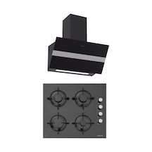Silverline CS5349B01 - 3472 Bold 60 Siyah Cam Ankastre Set