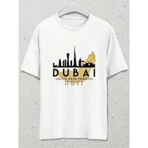 Dubai Skyline T-shirt Göz Alıcı Şehir Temalı Oversize Model Bey