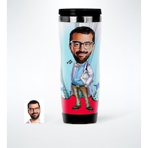 Kişiye Özel Bay Doktor Karikatürlü Çelik Termos Bardak - 5