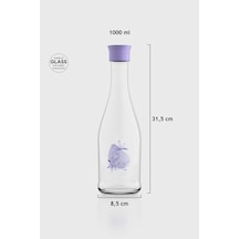 Renga Gala Flowers Desenli 1000 Ml Cam Karaf 212011 Mor